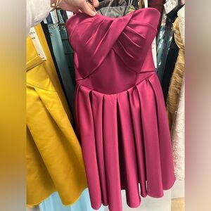 Bari Jay Deep Fuchsia Satin Dress